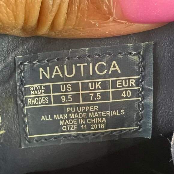 🟣🟣🟣 NAUTICA Womens Size 9.5 Dark Blue Tie Up Wedge Heels - Picture 8 of 8